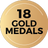 18 Gold Medals