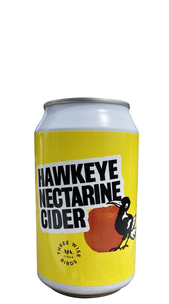 Three Wise Birds Hawkeye Nectarine Cider 330ml can