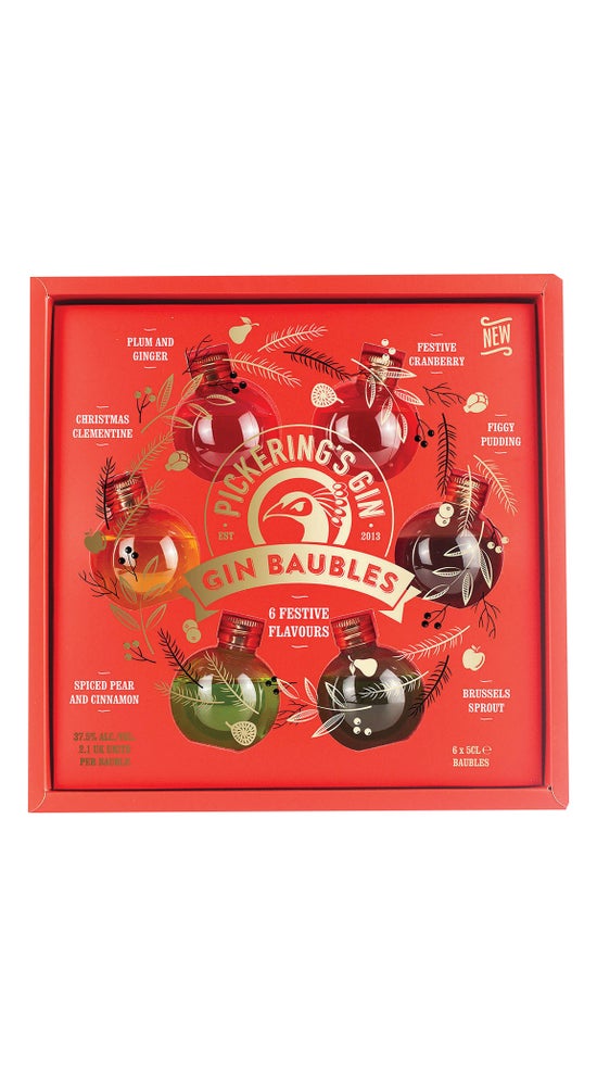 Pickerings Festive Flavours Gin Bauble Pack 37.5% 50ml (Miniatures)