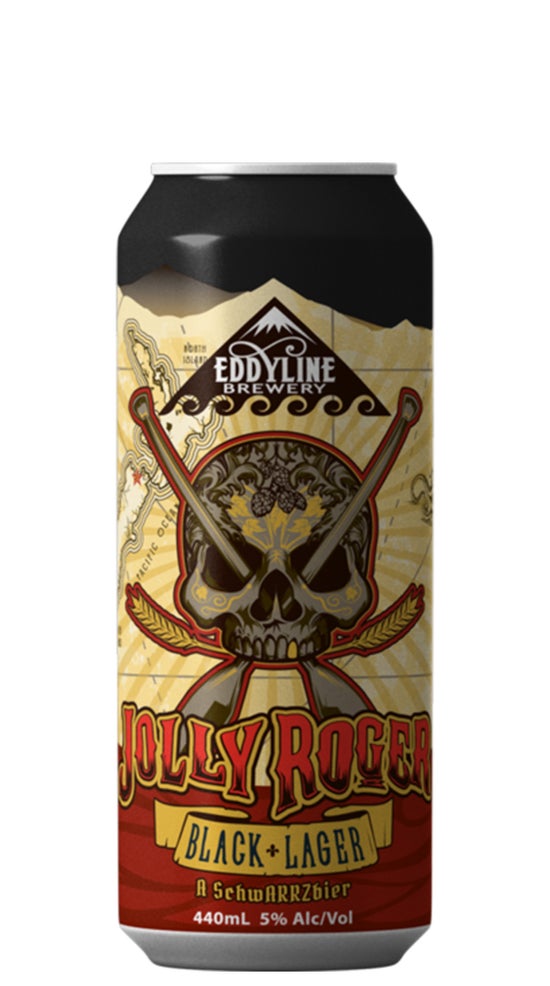 Eddyline Jolly Roger Black Lager 440ml can