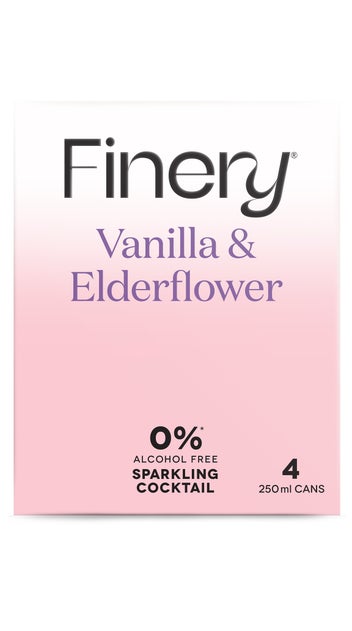  0% Finery Sparkling Cocktail - Vanilla &amp; Elderflower 4 pack
