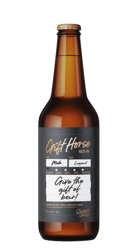 Badass Beverages Gift Horse Hazy IPA 500ml bottle