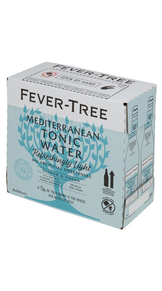 Fever-Tree Refreshingly Light Mediterranean Light Tonic 8 x 500ml pack