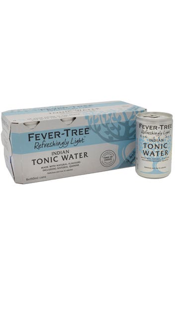  Fever-Tree Refreshingly Light Indian Tonic Water Cans 8x 150ml pk