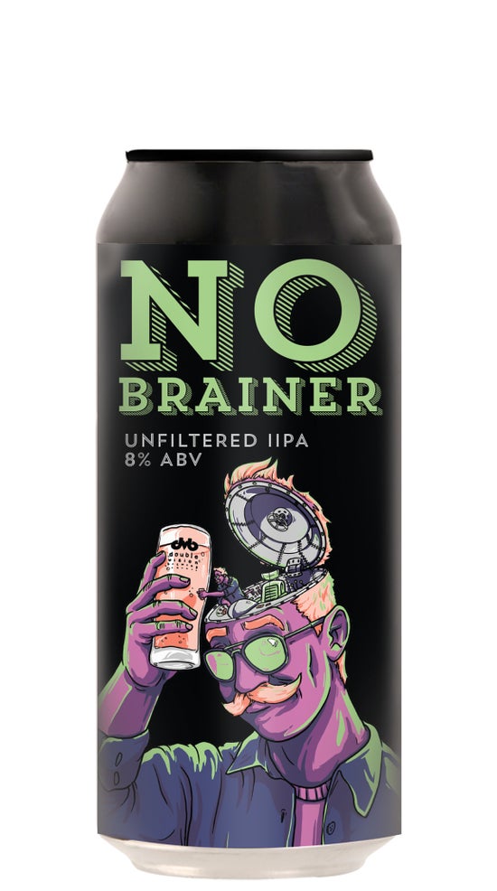 Double Vision No Brainer Unfiltered Double IPA 440ml can