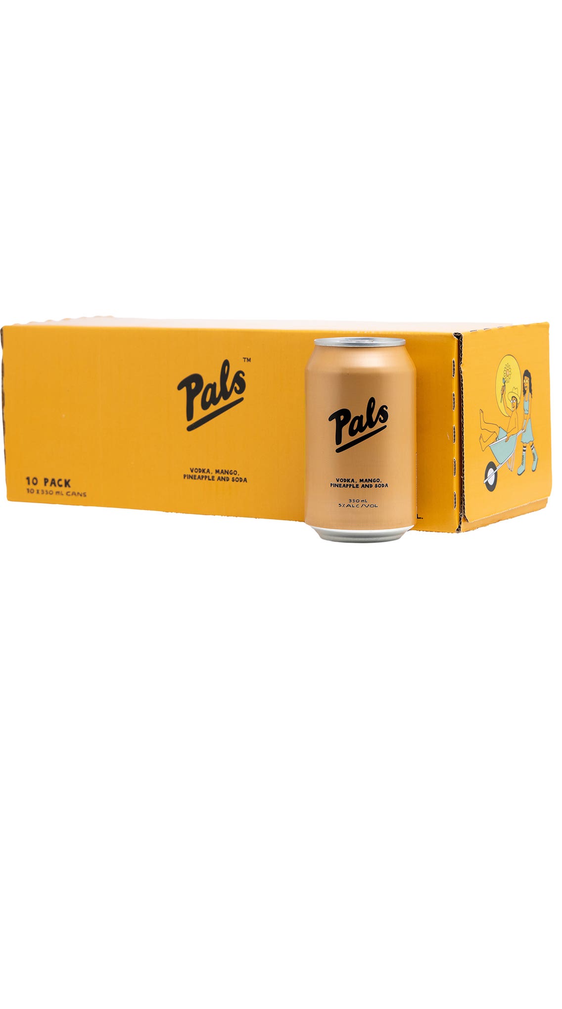 Pals Vodka, Mango, Pineapple & Soda 10 pack 330ml cans Fine Wine Delivery