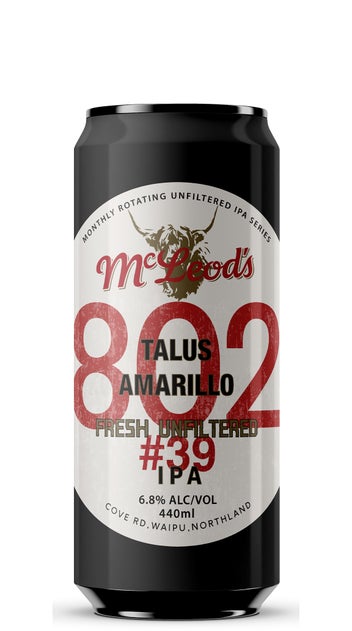  McLeod's 802#39 Unfiltered IPA 440ml can