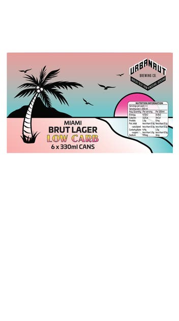  Urbanaut Miami Brut Low Carb Lager 6pk