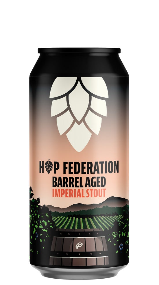 Hop Federation Barrel Aged Stout 440ml can