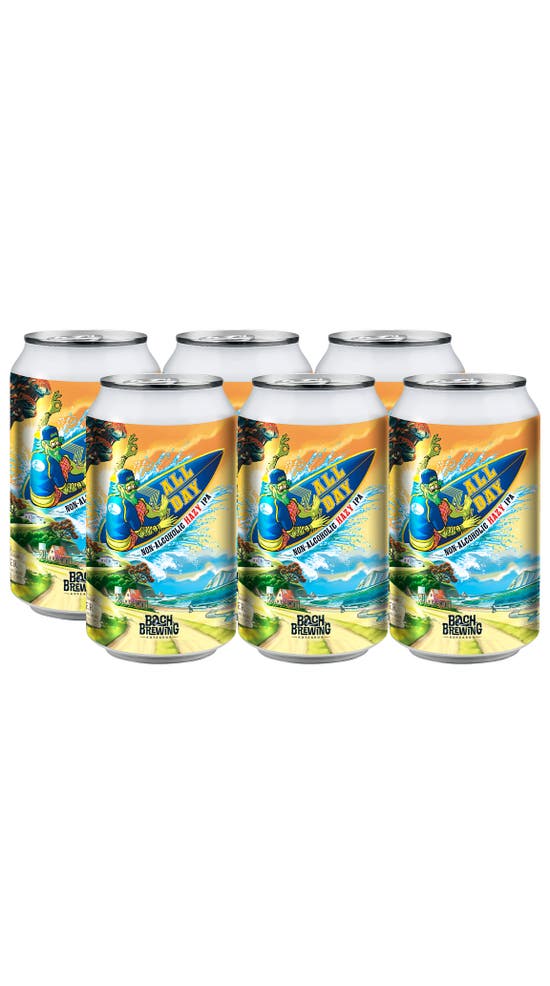 Bach Brewing All Day HAZY Non Alcoholic IPA 6 pack