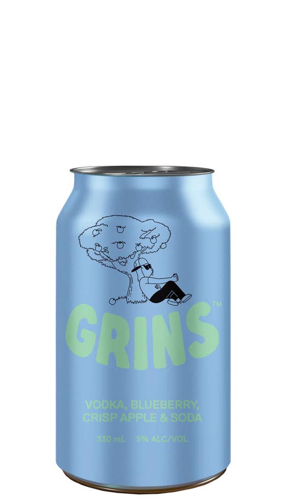 Grins - Vodka Blueberry Crisp Apple and Soda 10pk