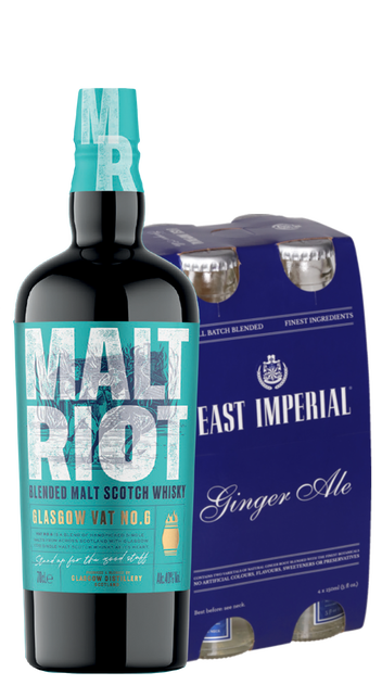 Malt Riot Blended Scotch &amp; East imperial gingerale pack