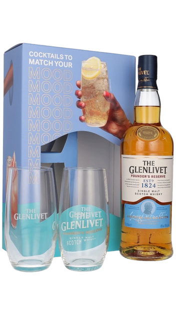  The Glenlivet Founder&#039;s Reserve 700ml &amp; 2 Glasses Giftpack