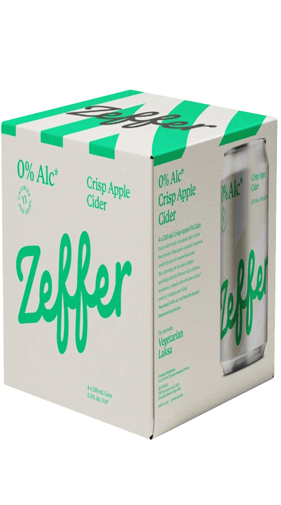 Zeffer 0% Crisp Apple Cider 4 pack cans